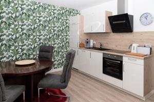 Kuchyň nebo kuchyňský kout v ubytování BIT-City Studio und Appartement