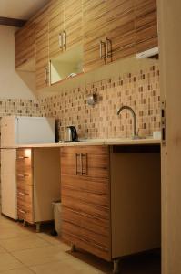 Kuchyň nebo kuchyňský kout v ubytování Mina apart otel kundu