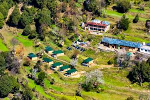 an aerial view of a house on a hill at CBB - Camp Bir Billing in Bīr