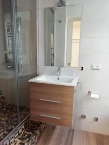 een badkamer met een wastafel en een douche bij Casa Tintilia in Isernia