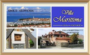 a collage of pictures of different cities and buildings at Apartments Villa Marittima in Izola