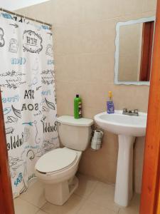 Terraza Tuxtla في توكستلا غوتيريز: حمام مع مرحاض ومغسلة
