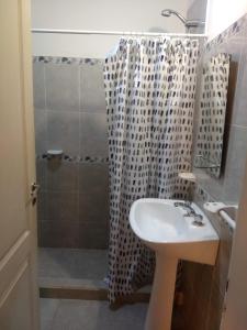 La salle de bains est pourvue d'un lavabo et d'une douche. dans l'établissement Departamento Santa Rosa, à Santa Rosa