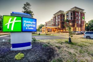 a sign in front of a building at Holiday Inn Express & Suites Cleveland/Westlake, an IHG Hotel in Westlake