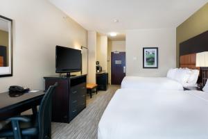 Un televizor și/sau centru de divertisment la Holiday Inn Express Hotel & Suites Dallas West, an IHG Hotel