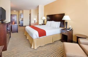 a hotel room with a large bed and a television at Holiday Inn Express & Suites Gallup East by IHG in Gallup