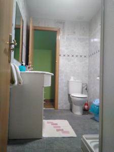 a bathroom with a sink and a toilet at Villa Paraiso in Villacañas