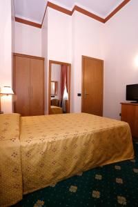 pokój hotelowy z łóżkiem i telewizorem w obiekcie Hotel Estense w mieście Modena