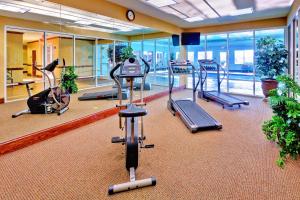 a gym with several exercise bikes and a treadmill at Holiday Inn Express Hotel & Suites Millington-Memphis Area, an IHG Hotel in Millington