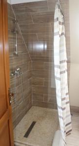 łazienka z prysznicem i toaletą w obiekcie Fodor Ház w mieście Miercurea-Ciuc