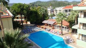 an aerial view of a hotel with a swimming pool at Club Palm Garden Keskin Hotel in Marmaris