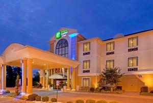 eine Darstellung eines Hotels in der Nacht in der Unterkunft Holiday Inn Express Hotel & Suites Mount Pleasant, an IHG Hotel in Mount Pleasant