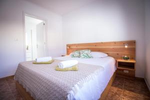 a bedroom with two beds with pillows on them at Ponta Delgada Guest House 2 in Arrifes