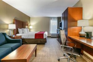 a hotel room with a bed and a desk at Comfort Inn Downtown in Chattanooga