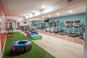 a gym with a bunch of treadmills and machines at Holiday Inn Express & Suites - Houston Westchase - Westheimer, an IHG Hotel in Houston