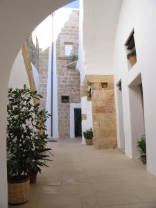 an alley in a building with a plant at Corte Dei Nonni in Presicce