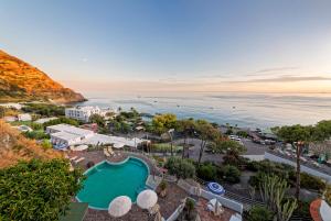 an aerial view of a resort and the ocean at Hotel San Giorgio Terme in Ischia