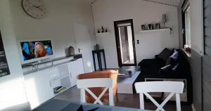 TV a/nebo společenská místnost v ubytování Ferienhaus uelsen