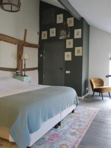 מיטה או מיטות בחדר ב-Kleebergerhofke