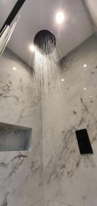 a shower head hanging from a ceiling in a room at Logement luxueux dans le coeur de Bruxelles in Brussels