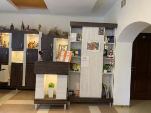 Kuchyň nebo kuchyňský kout v ubytování Hotel Kalyna