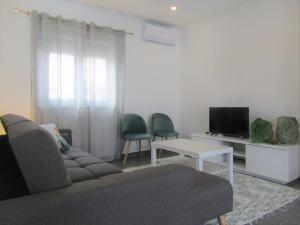 a living room with a couch and a tv at Porta40 - Vacation House in Bombarral