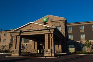 a hotel building with a gate in front of it at Holiday Inn Express Thunder Bay, an IHG Hotel in Thunder Bay