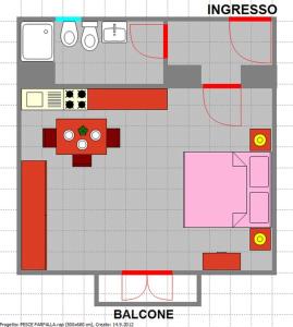 a drawing of a floor plan of a house at Maridea - Chiaia di Luna in Ponza