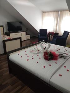 TV a/nebo společenská místnost v ubytování Hotel Corona