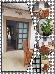 a collage of photos of a house with a table and chairs at ROCKY ALOE LODGE in Krugersdorp