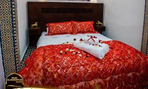 Letto o letti in una camera di Riad EL Manantial,Dar Hajjaj,Patrimonio del SXIX