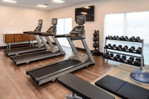 una sala de fitness con cintas de correr y máquinas de ejercicio en Holiday Inn Express & Suites Alachua - Gainesville Area, an IHG Hotel en Alachua