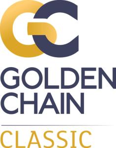un logotipo para la cadena mundial alemana cisco en Colonial Motor Inn Bairnsdale Golden Chain Property, en Bairnsdale