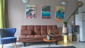 Ruang duduk di Orio Papeete centre apt w pool