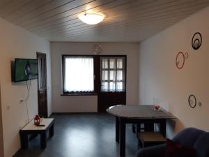 Televízia a/alebo spoločenská miestnosť v ubytovaní Apartman Ksenija Delnice