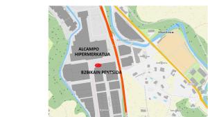 a map of the proposed redevelopment of aberdeen intersections at PENSIÓN B2bIKAIN HSS00895 in Oiartzun