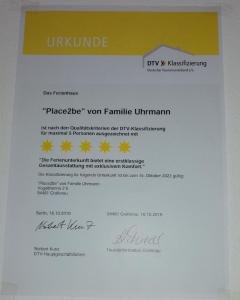 Certifikát, hodnocení, plakát nebo jiný dokument vystavený v ubytování Place2be