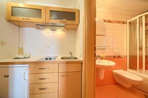 ein Badezimmer mit Waschbecken und Toilette in der Unterkunft Apartment Vjeko in Vantačići + 10 Fotos
