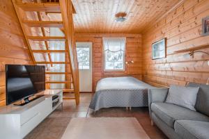 TV a/nebo společenská místnost v ubytování Lomaperkkiö Apartments