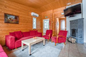 TV a/nebo společenská místnost v ubytování Lomaperkkiö Apartments