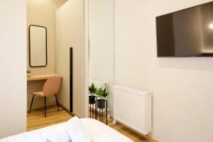 Televízia a/alebo spoločenská miestnosť v ubytovaní The Flirty Athens apartment