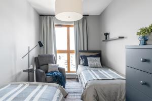 Posteľ alebo postele v izbe v ubytovaní Sea view apartment