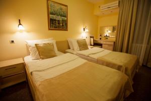 um quarto de hotel com duas camas num quarto em Hotel Srbija em Vršac