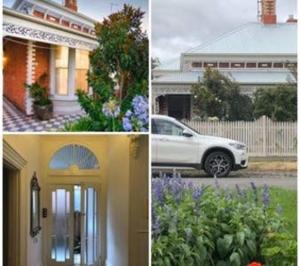 a collage of three pictures of a house and a car at Miss Victoria in Nerrina
