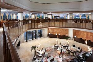 an overhead view of the lobby of a hotel at Aryaduta Bandung in Bandung