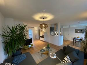 Χώρος καθιστικού στο Schwalm-Apartment Treysa