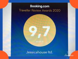 Certifikát, hodnocení, plakát nebo jiný dokument vystavený v ubytování Jessicahouse ltd.