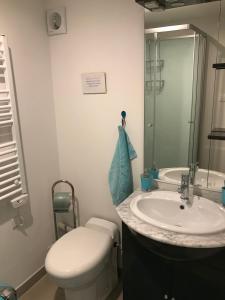 a bathroom with a toilet and a sink at ALBI HOME - Rochegude in Albi