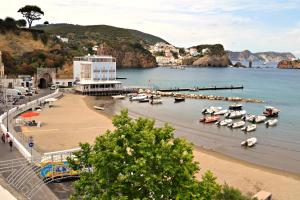 un grupo de barcos están atracados en un puerto en Maridea - Appartamenti Via Dante, en Ponza