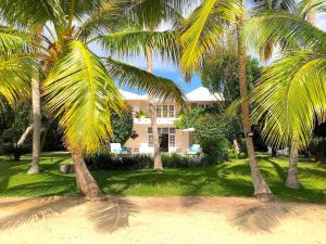 ein Haus am Strand mit Palmen in der Unterkunft Villa B52 in Punta Cana